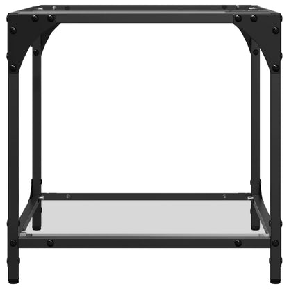 vidaXL Couchtisch mit Glasplatte Transparent 40x40x40 cm Stahl
