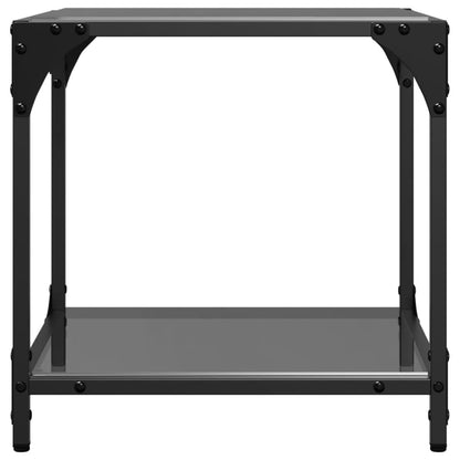 vidaXL Couchtische mit Glasplatte 2 Stk. Schwarz 40x40x40 cm Stahl