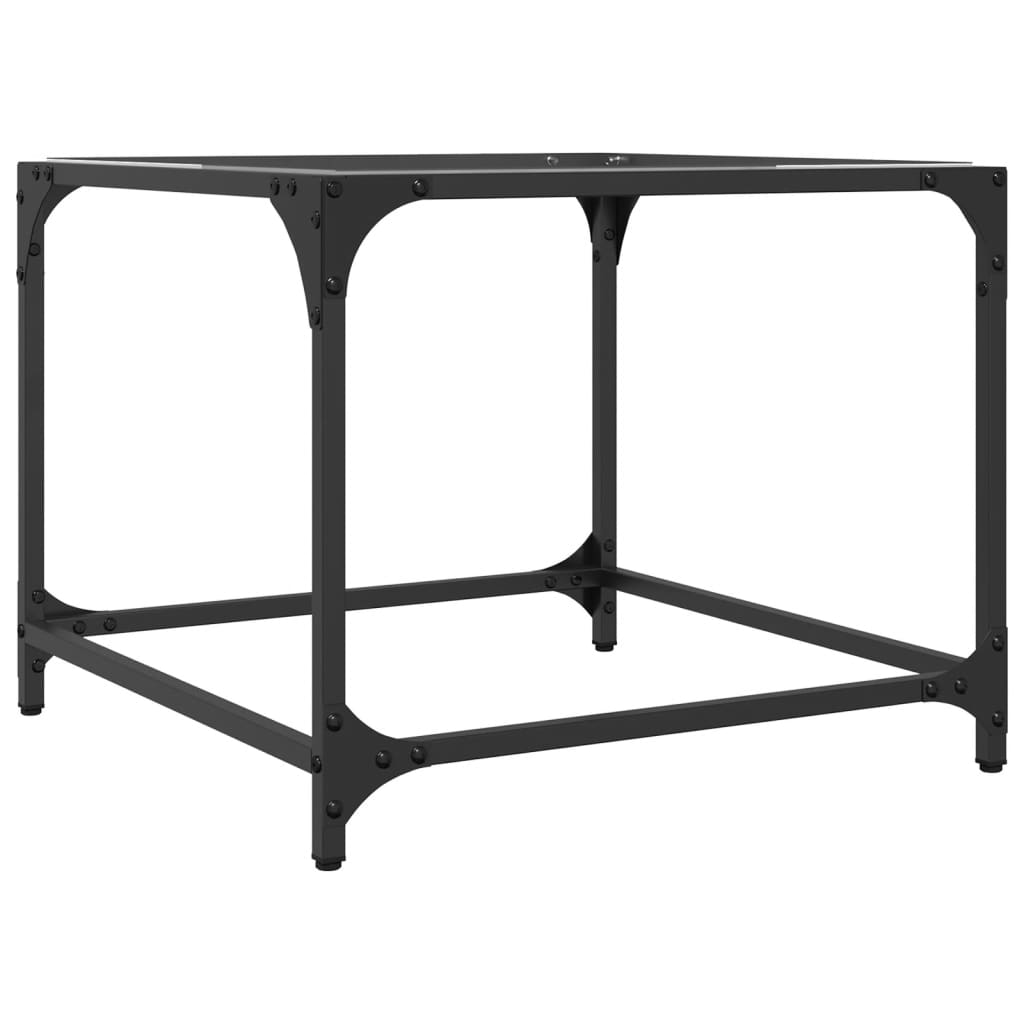 vidaXL Table basse avec plateau en verre Transparent 50x50x40 cm Acier