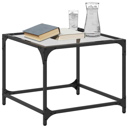 vidaXL Tables basses avec plateau en verre 2 pcs Transparent 50x50x40 cm Acier