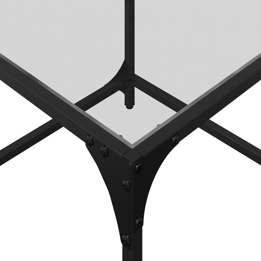 vidaXL Tables basses avec plateau en verre 2 pcs Transparent 50x50x40 cm Acier