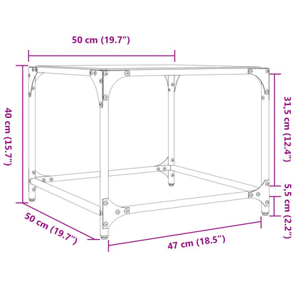 vidaXL Tables basses avec plateau en verre 2 pcs Transparent 50x50x40 cm Acier