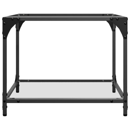 vidaXL Couchtische mit Glasplatte 2 Stk. Transparent 50x50x40 cm Stahl