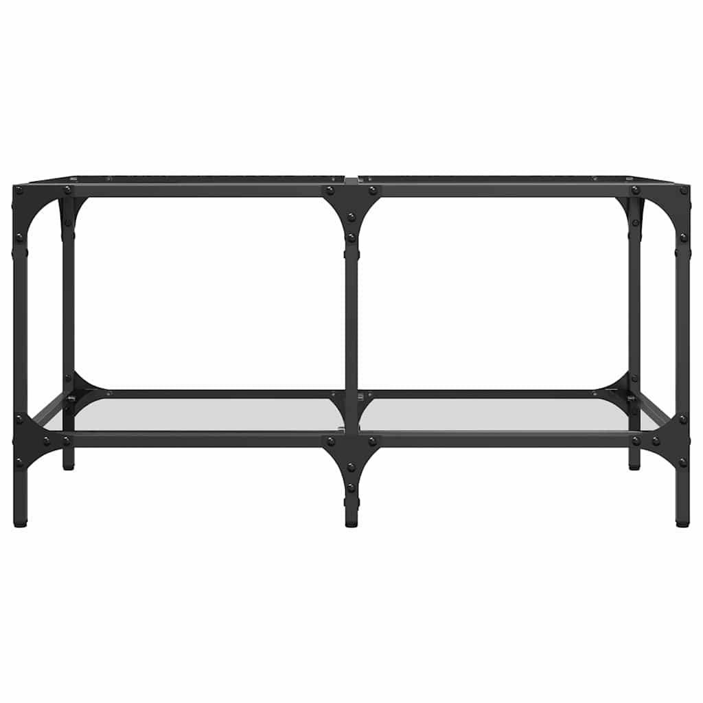 vidaXL Couchtisch mit Glasplatte Transparent 78,5x40x40 cm Stahl