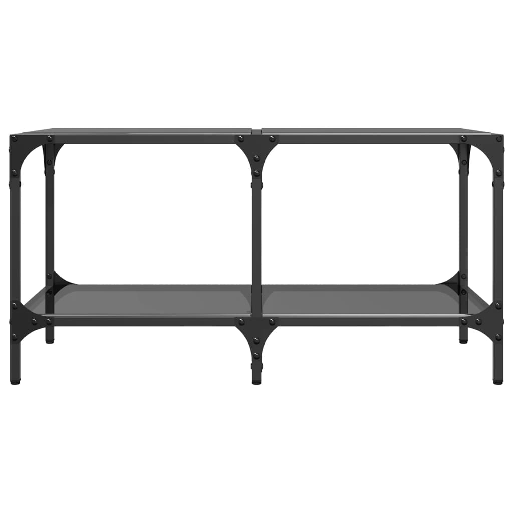vidaXL Couchtisch mit Glasplatte Schwarz 78,5x40x40 cm Stahl
