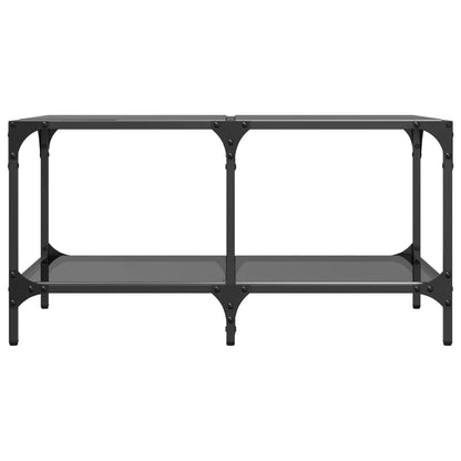 vidaXL Couchtisch mit Glasplatte Schwarz 78,5x40x40 cm Stahl