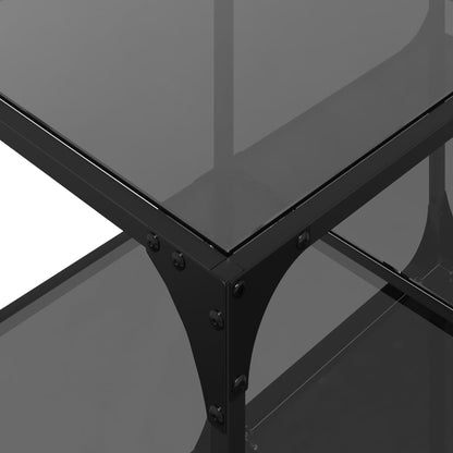 vidaXL Couchtisch mit Glasplatte Schwarz 78,5x40x40 cm Stahl