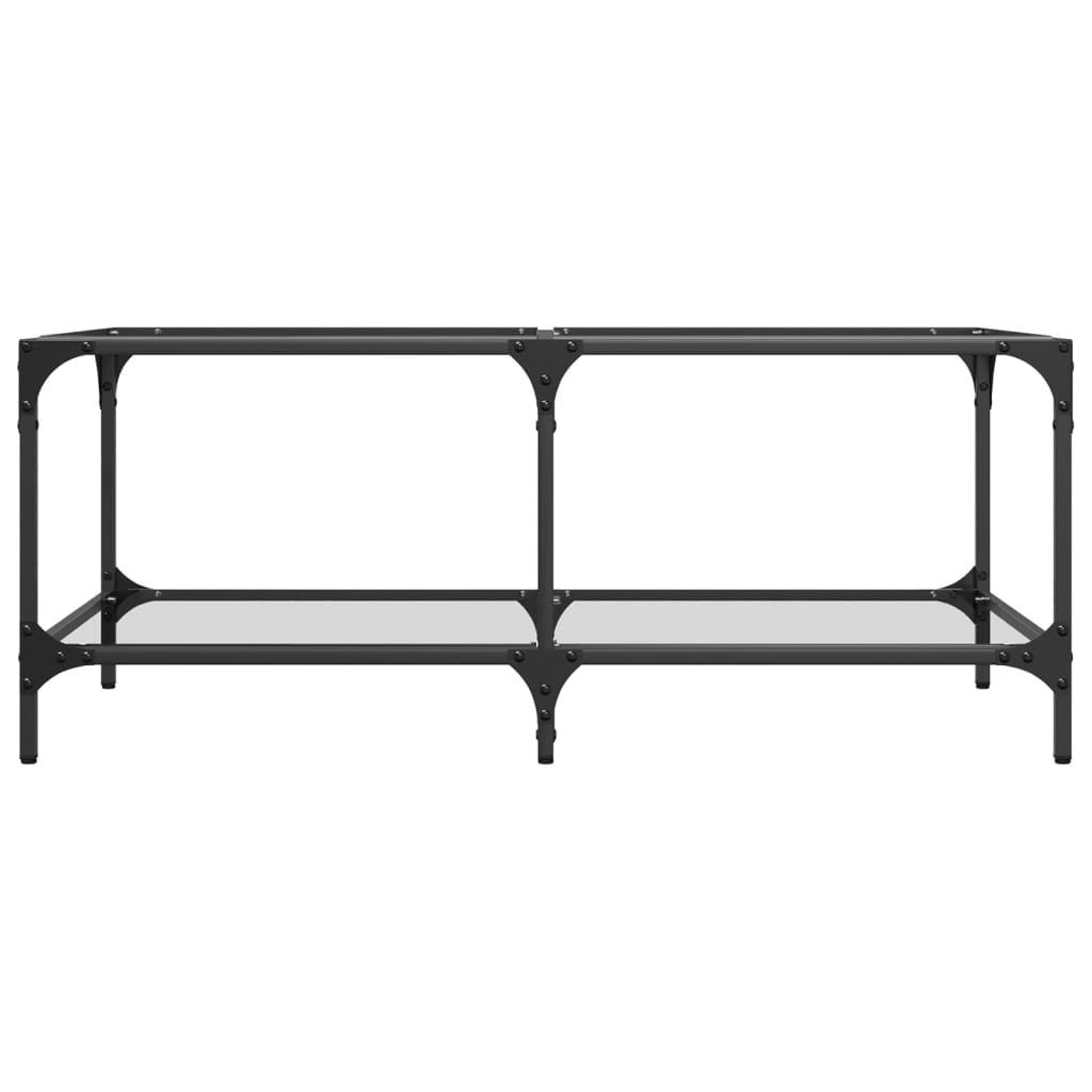 vidaXL Couchtisch mit Glasplatte Transparent 98,5x50x40 cm Stahl