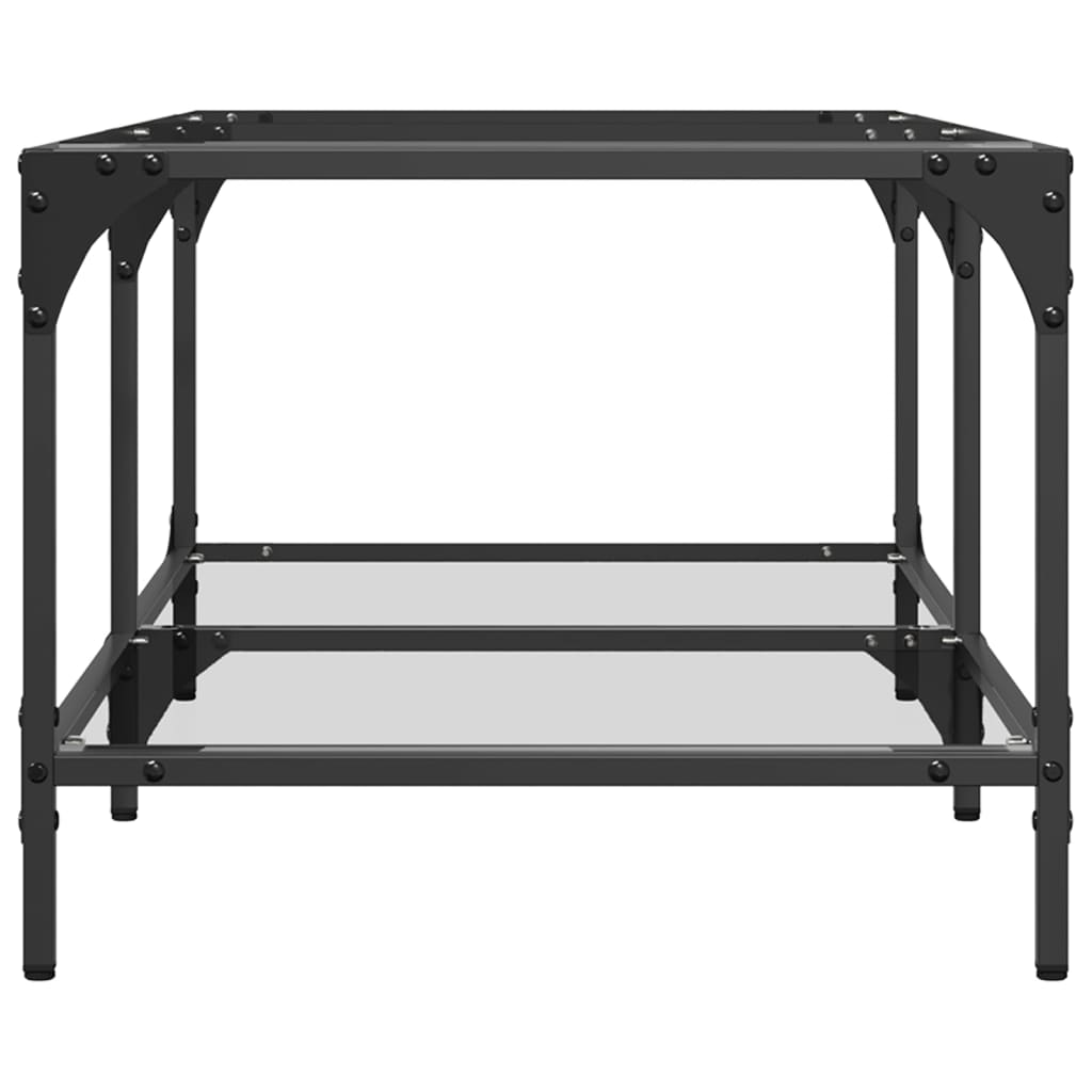vidaXL Couchtisch mit Glasplatte Transparent 98,5x50x40 cm Stahl