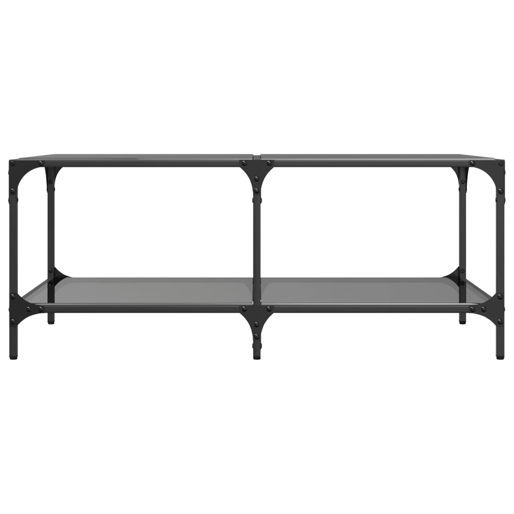 vidaXL Couchtisch mit Glasplatte Schwarz 98,5x50x40 cm Stahl