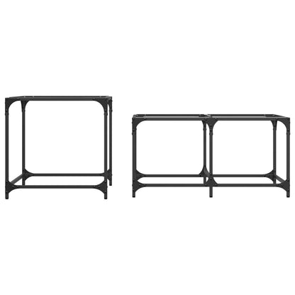 vidaXL Tables gigognes 2 pcs avec plateau en verre Transparent Acier