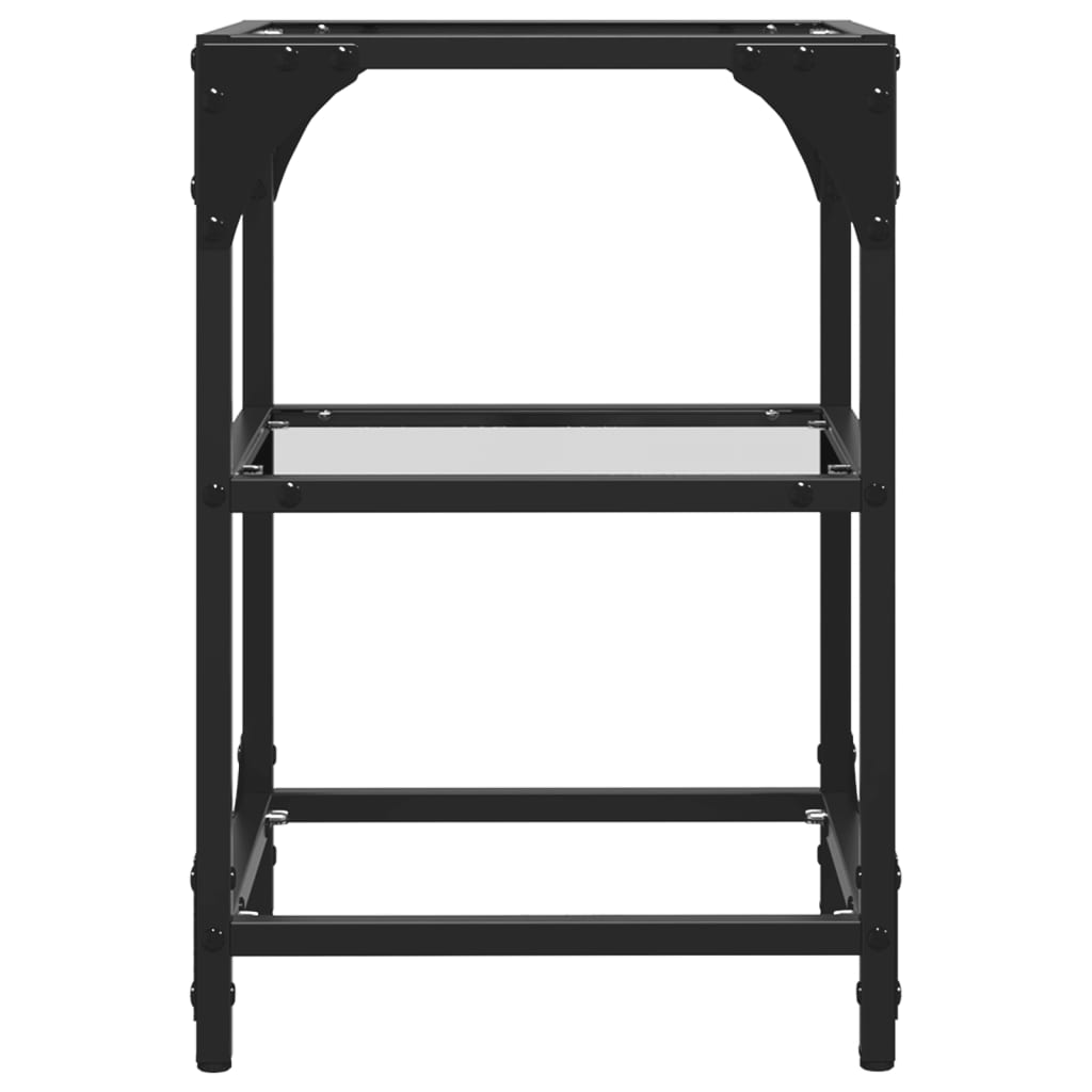 vidaXL Couchtische mit Glasplatte 2 Stk. Transparent 30x30x45 cm Stahl