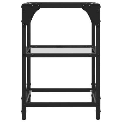 vidaXL Couchtische mit Glasplatte 2 Stk. Transparent 30x30x45 cm Stahl