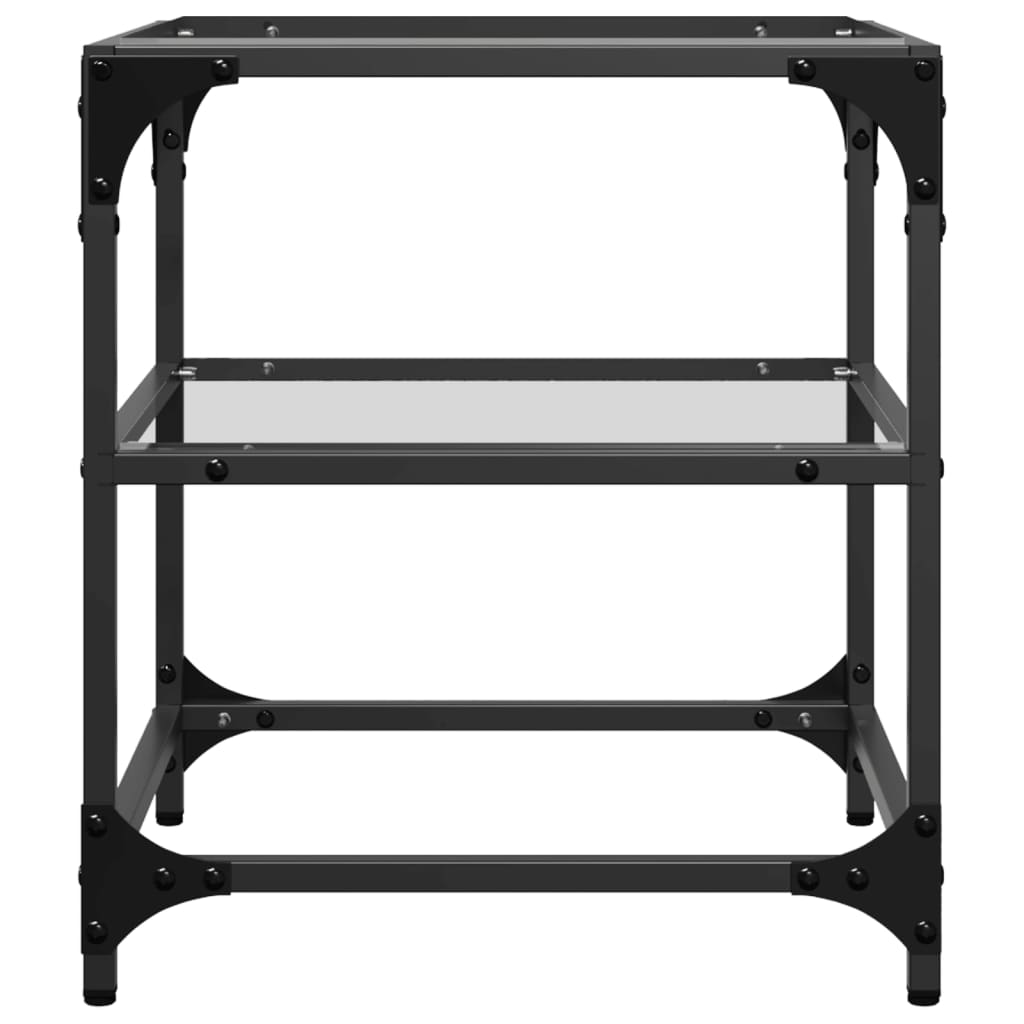 vidaXL Couchtisch mit Glasplatte Transparent 40x40x45 cm Stahl