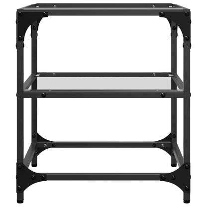 vidaXL Couchtisch mit Glasplatte Transparent 40x40x45 cm Stahl