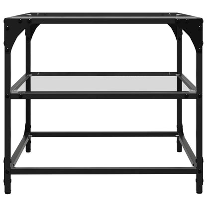 vidaXL Couchtisch mit Glasplatte Transparent 50x50x45 cm Stahl
