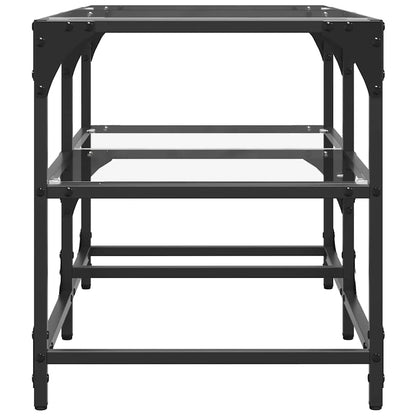 vidaXL Couchtisch mit Glasplatte Transparent 78,5x40x45 cm Stahl