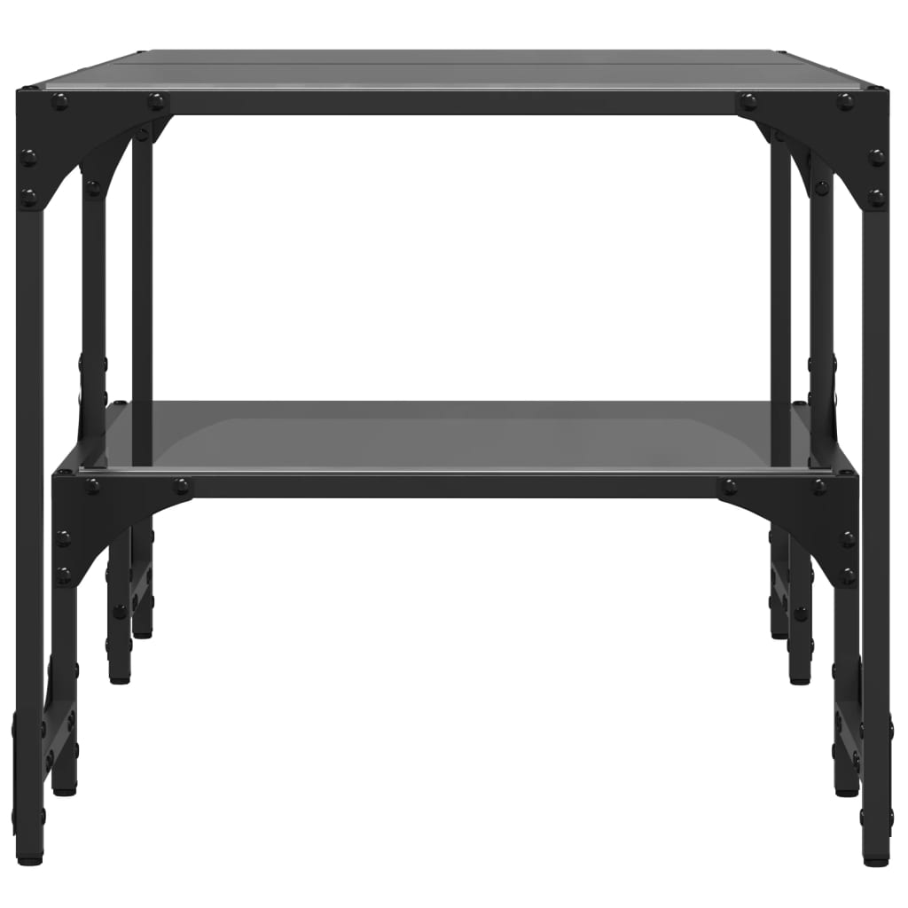 vidaXL Table basse avec plateau en verre Noir 98,5x50x45 cm Acier