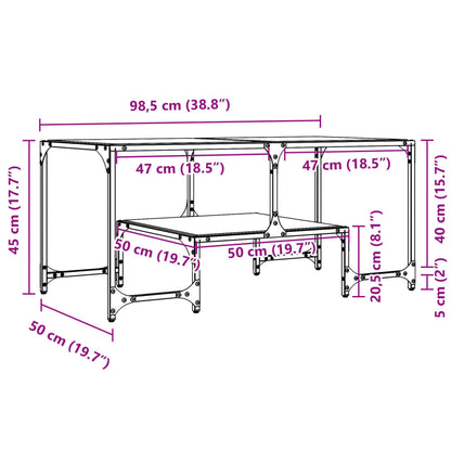 vidaXL Table basse avec plateau en verre Noir 98,5x50x45 cm Acier