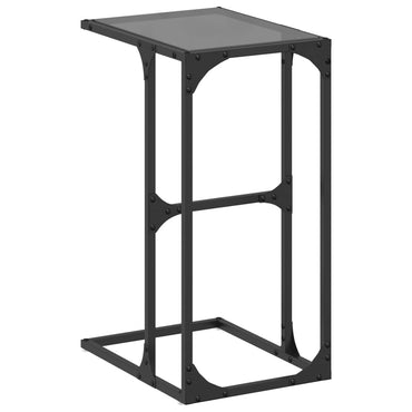 vidaXL Table d'appoint avec plateau en verre Noir 40x30x61,5 cm Acier