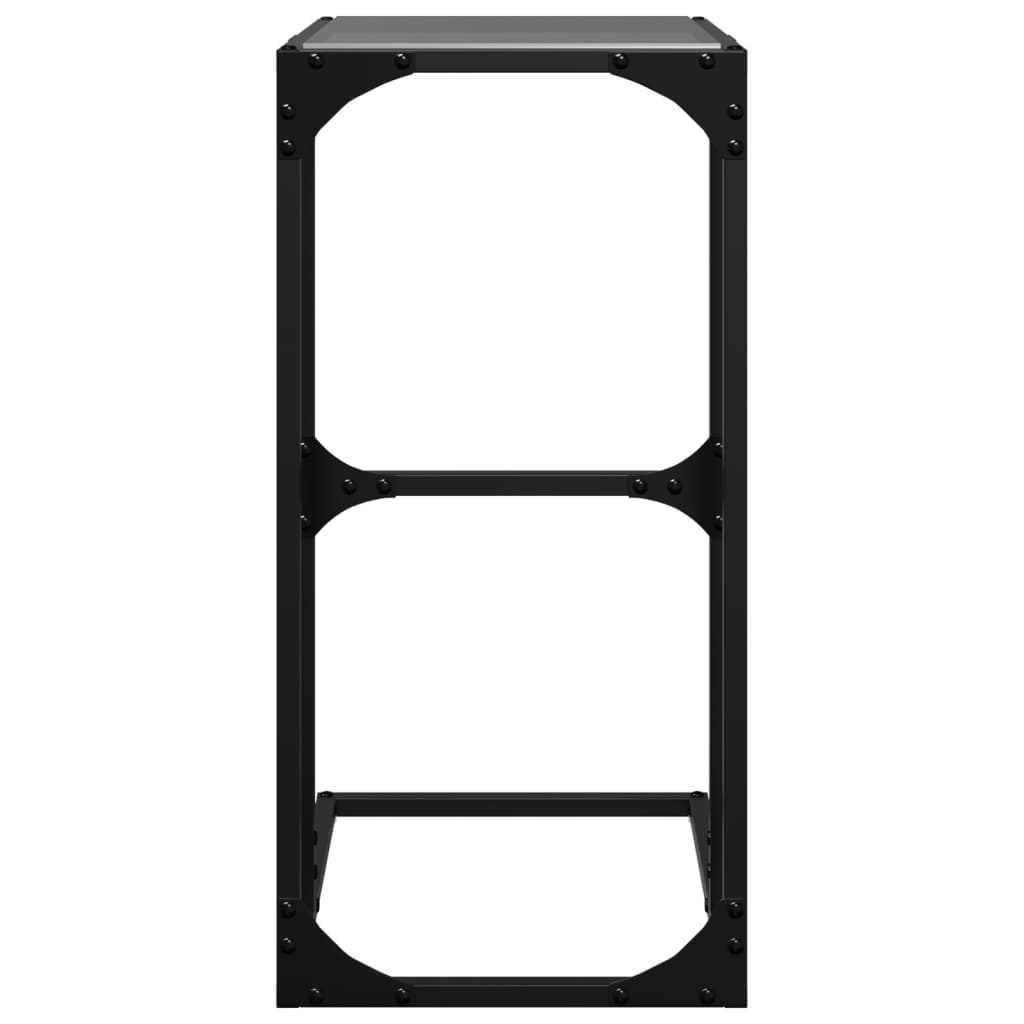 vidaXL Table d'appoint avec plateau en verre Noir 40x30x61,5 cm Acier