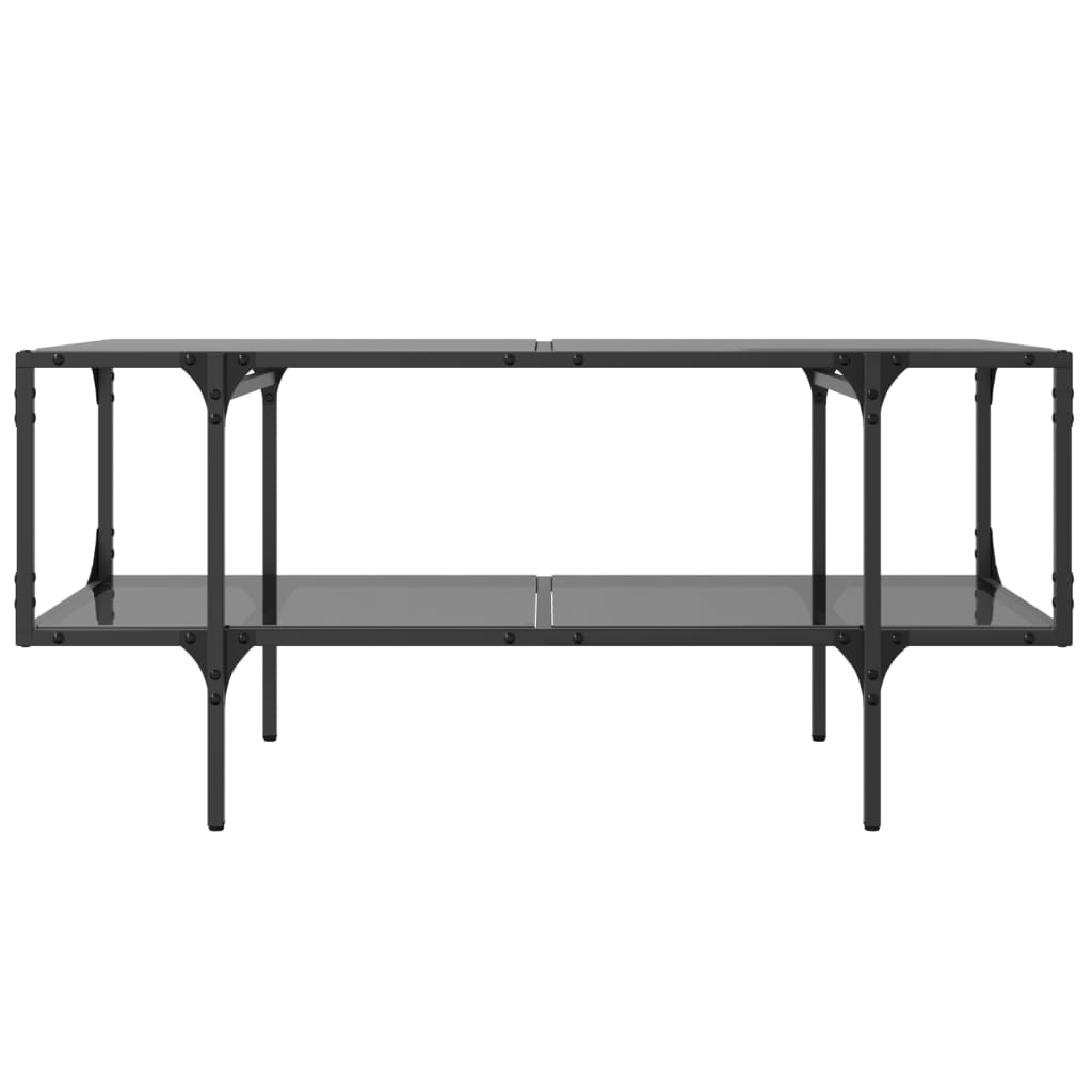 vidaXL Couchtisch mit Glasplatte Schwarz 98,5x50x45 cm Stahl