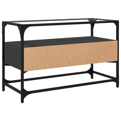 vidaXL TV-Schrank mit Glasplatte Schwarz 80x35x51 cm Holzwerkstoff