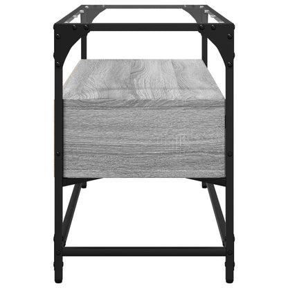 vidaXL TV-Schrank mit Glasplatte Grau Sonoma 80x35x51 cm Holzwerkstoff