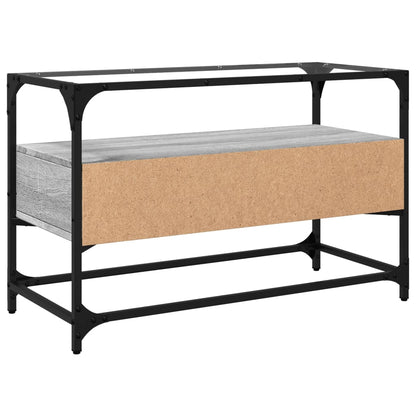 vidaXL TV-Schrank mit Glasplatte Grau Sonoma 80x35x51 cm Holzwerkstoff