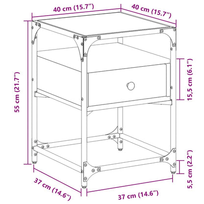 vidaXL Nachttisch Braun Eichen-Optik 40x40x55 cm Holzwerkstoff