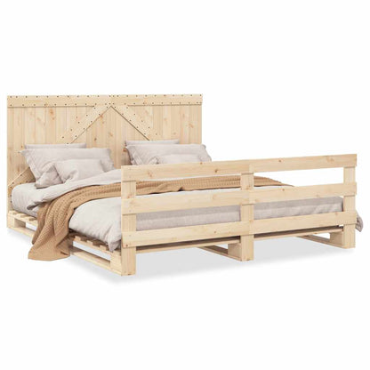 Massivholzbett mit Kopfteil 200x200 cm Kiefer
