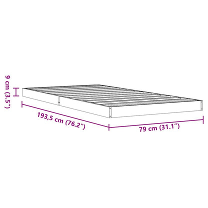 Massivholzbett Wachsbraun 75x190 cm Kiefer