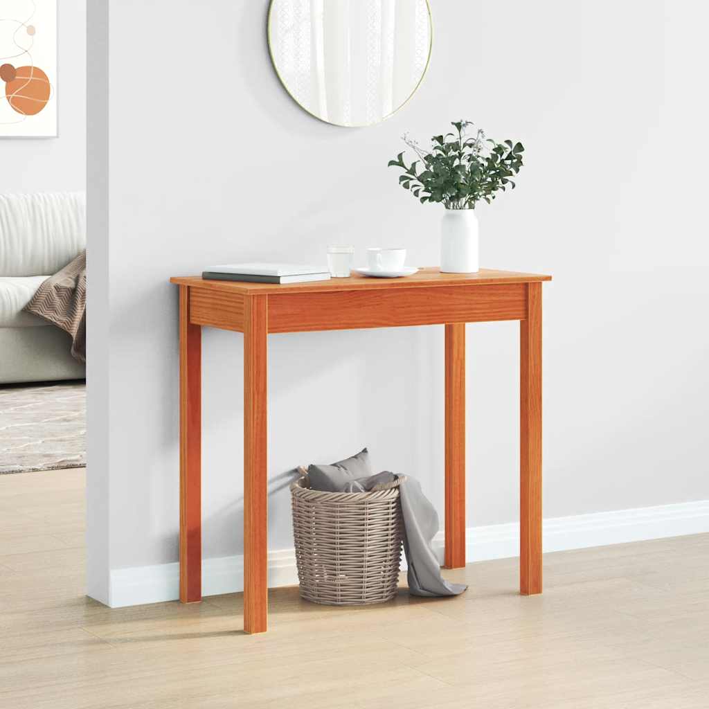 vidaXL Table console marron ciré 80x40x75 cm pin massif