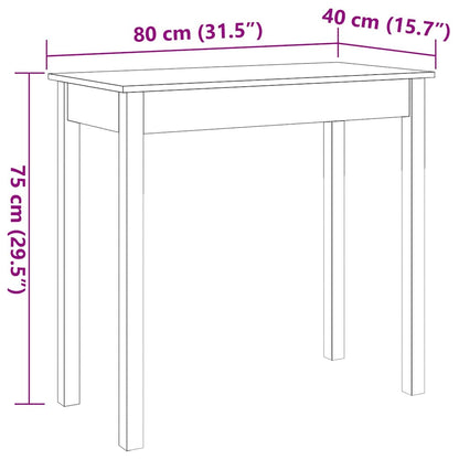 vidaXL Table console marron ciré 80x40x75 cm pin massif
