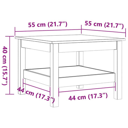 vidaXL Couchtisch Wachsbraun 55x55x40 cm Massivholz Kiefer