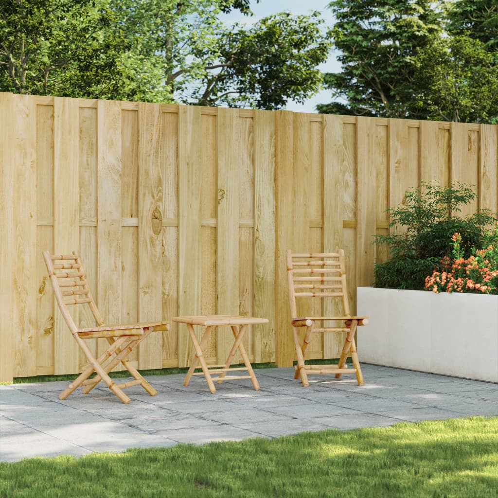 vidaXL Chaises de jardin pliables 2 pcs 43x54x88 cm Bambou