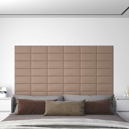 Wandkopfteilen 12 pcs Cappuccino 30 x 15 cm Stoff