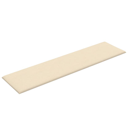 Wandkopfteilen 12 pcs Creme 60 x 15 cm Stoff