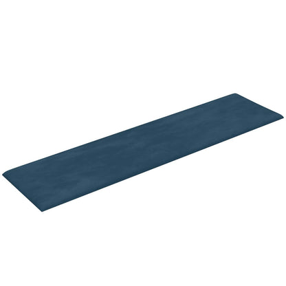 Wandkopfteilen 12 pcs Blau 60 x 15 cm Samt
