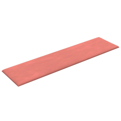 Wandkopfteilen 12 pcs Rosa 60 x 15 cm Samt