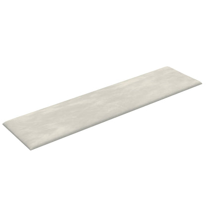 Wandkopfteilen 12 pcs Creme 60 x 15 cm Samt