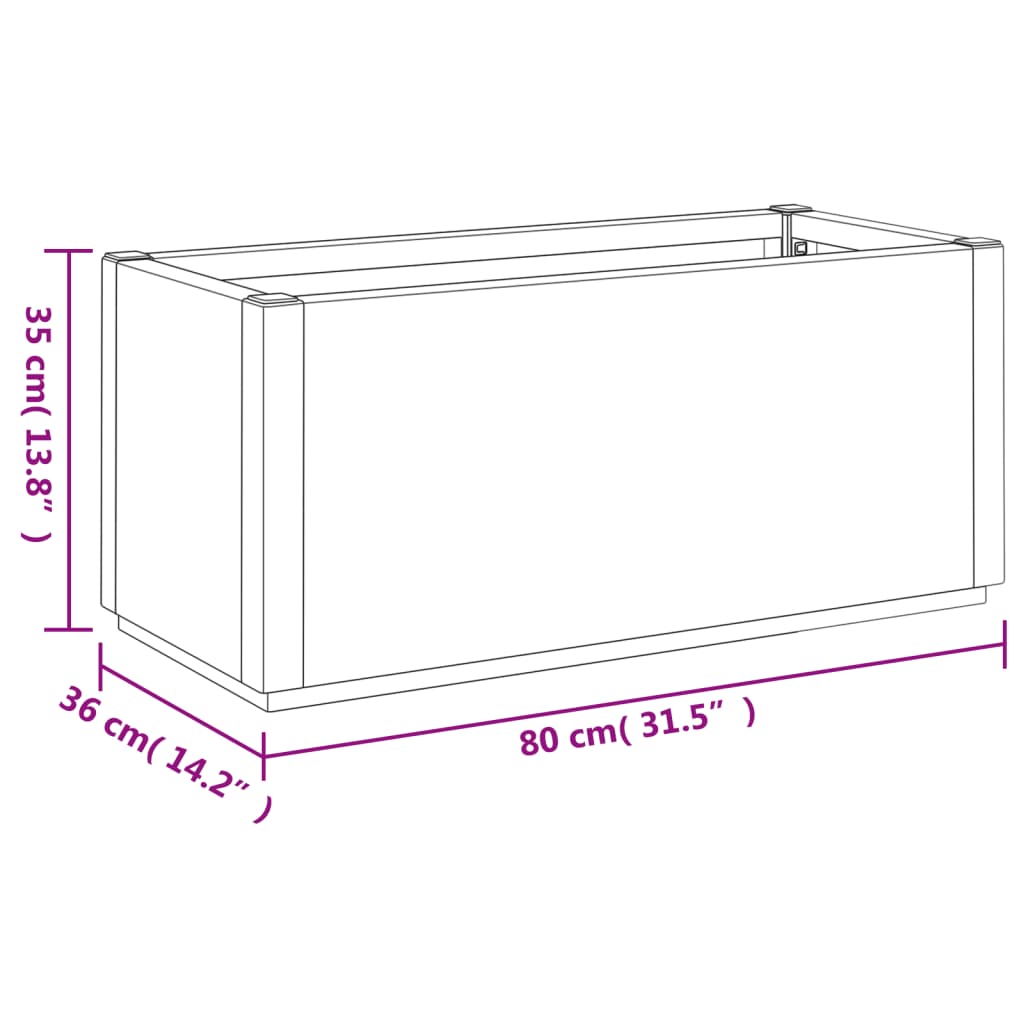 vidaXL Pflanzkübel Weiß 80x36x35 cm PP