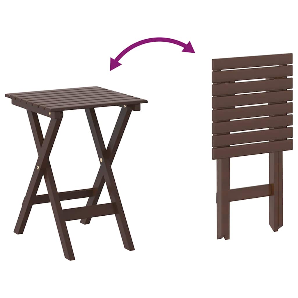 vidaXL Beistelltisch Klappbar Braun Massivholz Pappel