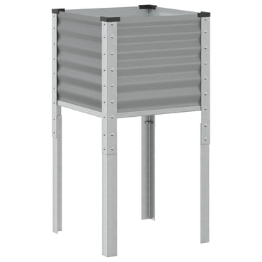vidaXL Jardinière Gris 45x45x88 cm Acier