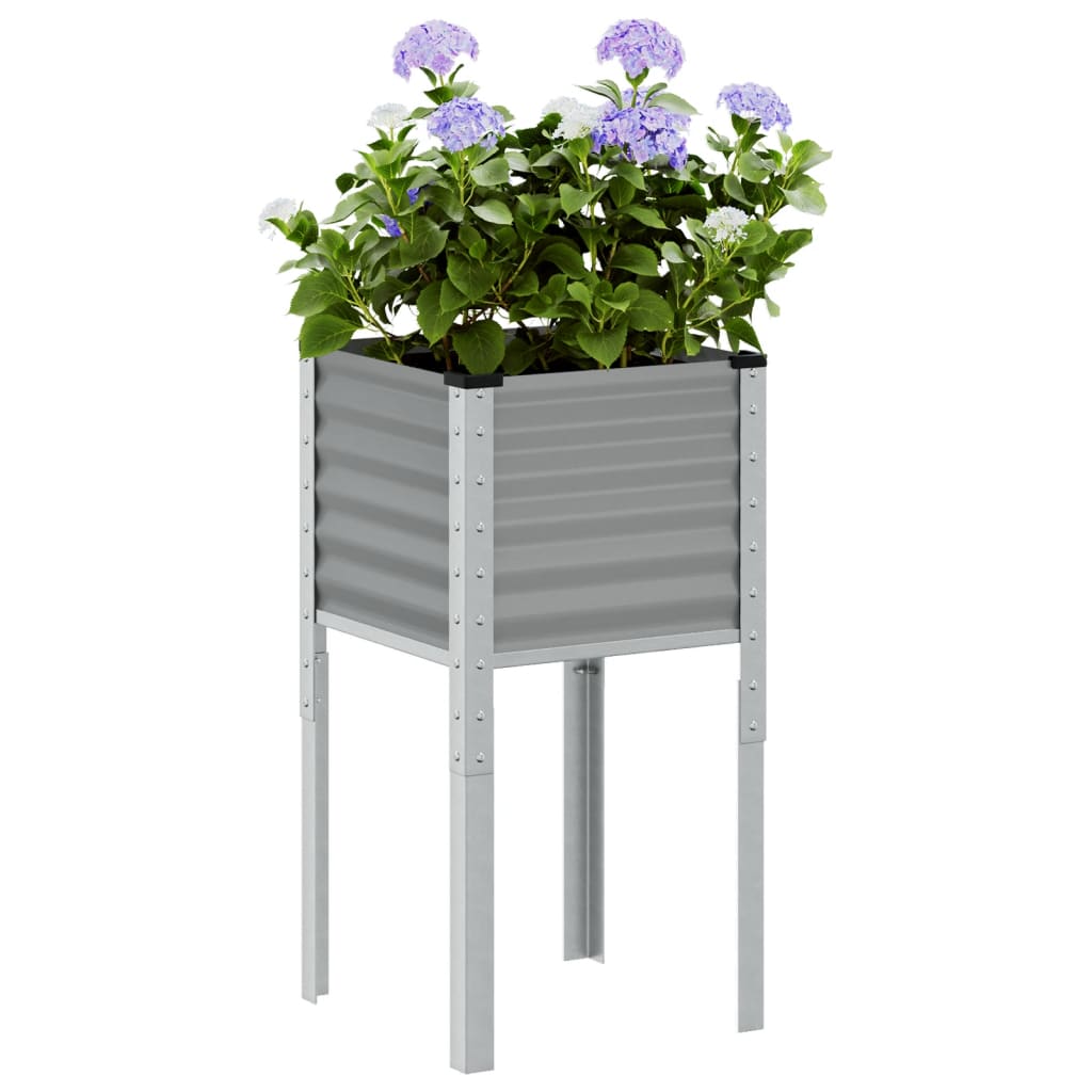 vidaXL Jardinière Gris 45x45x88 cm Acier