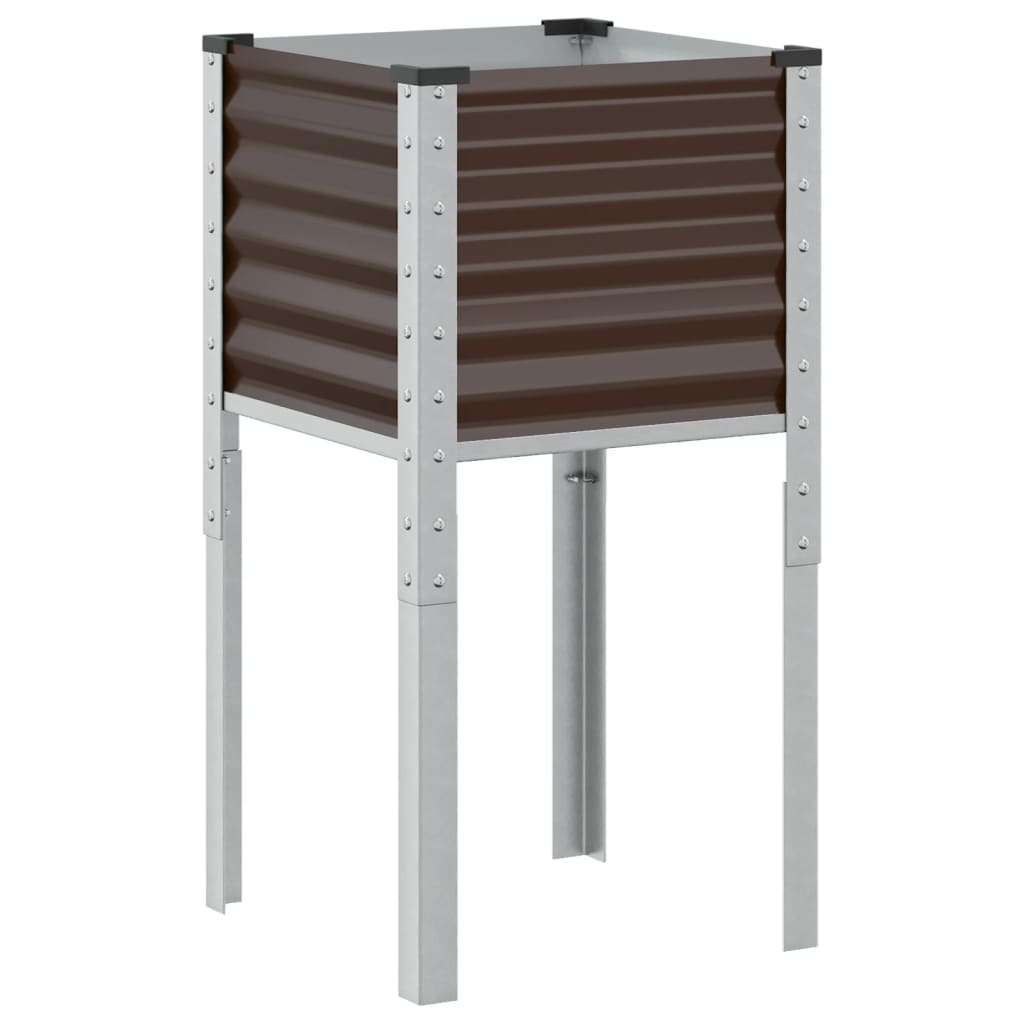 vidaXL Garten-Pflanzgefäß Braun 45 x 45 x 88 cm Stahl