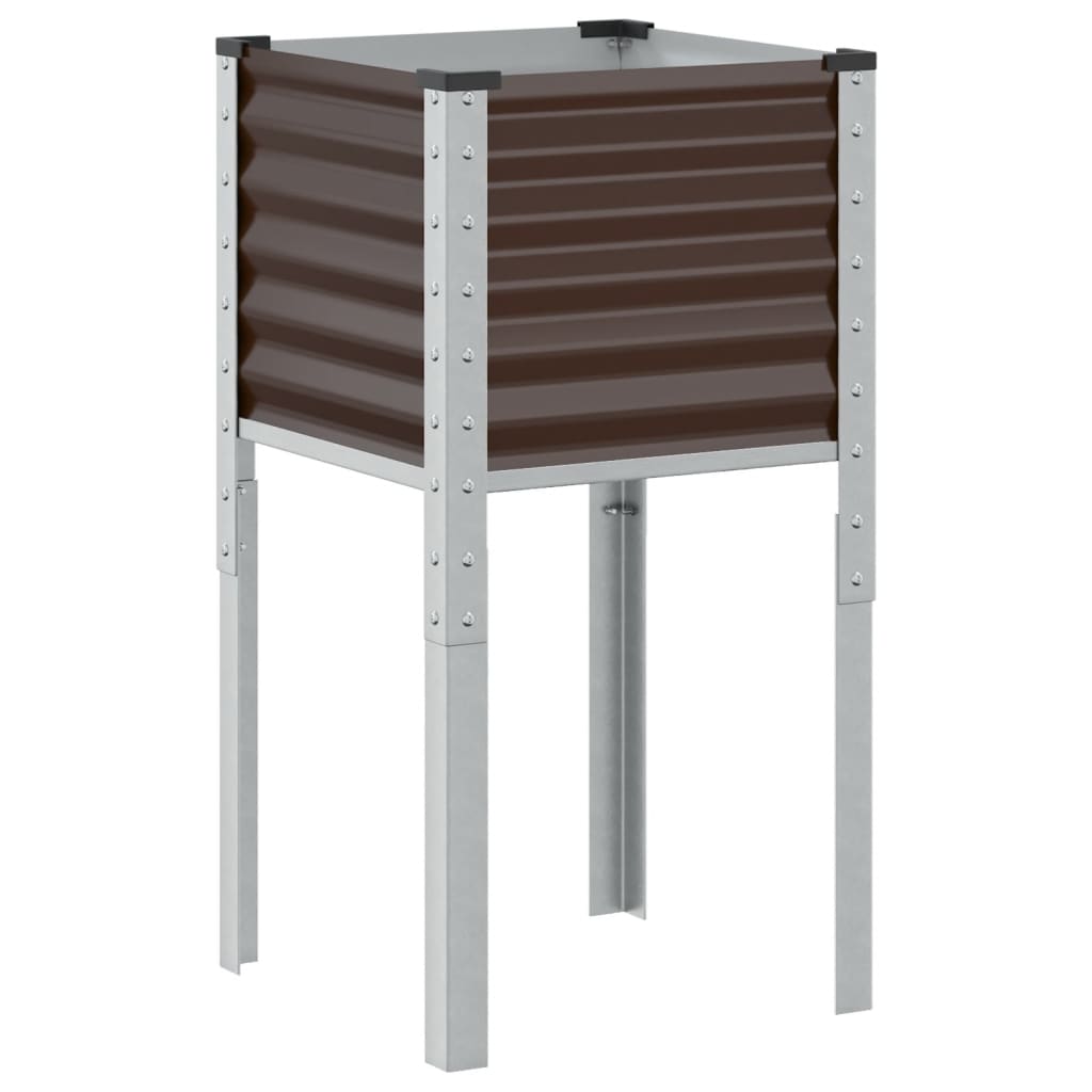 vidaXL Garten-Pflanzgefäß Braun 45 x 45 x 88 cm Stahl