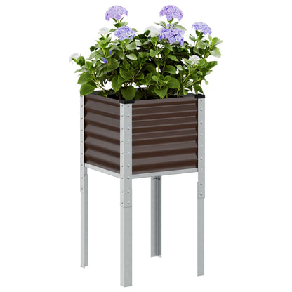 vidaXL Garten-Pflanzgefäß Braun 45 x 45 x 88 cm Stahl