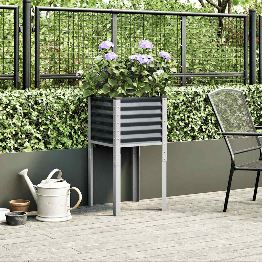 vidaXL Jardinière de jardin anthracite 45 x 45 x 88 cm acier