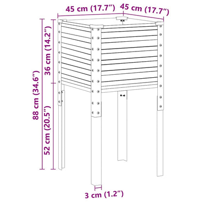 vidaXL Jardinière de jardin anthracite 45 x 45 x 88 cm acier